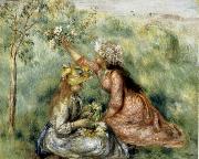 Pierre Renoir, Girls Picking Flowers in a Meadow
